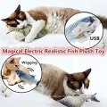 Electric Cat Toy Realistic Plush Simulation Electric Cat Toy Doll Fish Funny Interactive Pets Chew Bite Supplies for Cat